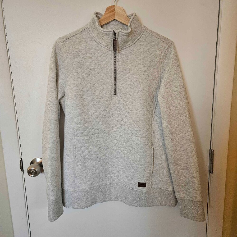 L.L. Bean Quilted Pullover | Women's Size M | Quarter-Zip | Gray